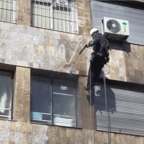 Hidrolavado en altura en Vitacura